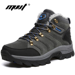 Supper Warm Fur Men Hiking Boots Waterproof Winter Outdoor Men Sneakers Professional Climbing Shoes Men