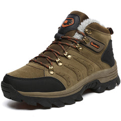 Supper Warm Fur Men Hiking Boots Waterproof Winter Outdoor Men Sneakers Professional Climbing Shoes Men