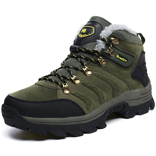 Supper Warm Fur Men Hiking Boots Waterproof Winter Outdoor Men Sneakers Professional Climbing Shoes Men