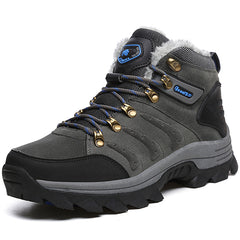 Supper Warm Fur Men Hiking Boots Waterproof Winter Outdoor Men Sneakers Professional Climbing Shoes Men