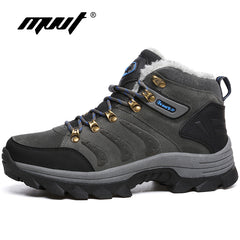 Supper Warm Fur Men Hiking Boots Waterproof Winter Outdoor Men Sneakers Professional Climbing Shoes Men
