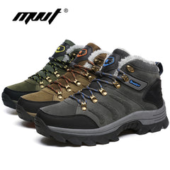Supper Warm Fur Men Hiking Boots Waterproof Winter Outdoor Men Sneakers Professional Climbing Shoes Men