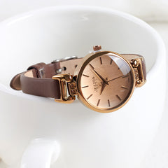 New Lady Women's Watch Japan Quartz Fine Fashion Hours Dress Bracelet Retro Cute Simple Leather Girl Birthday Gift Julius Box