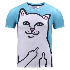 Mr.1991INC Hip Hop street wear T-shirt men/women 3d t shirt print lighting DJ cat eating pizza summer tops tees cool tshirt