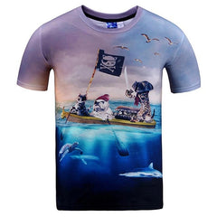 Mr.1991INC Hip Hop street wear T-shirt men/women 3d t shirt print lighting DJ cat eating pizza summer tops tees cool tshirt
