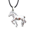 Horse Necklace Stainless Steel Vintage Collier Maxi Jewelry Choker Women Men Kolye Pendants Collares Leather Chain