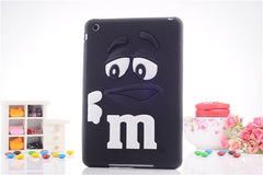 Free shipping new For apple ipad mini 1/2/3 case M&M's chocolate candy rubber soft silicone cartoon mini ipad case covers