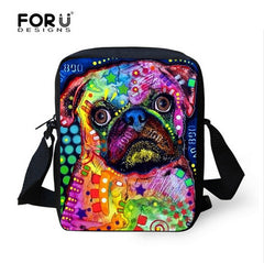 FORUDESIGNS cute pet cat animal bags for girls small messenger bag,pug dog bolso women kids crossbody bags boys causal bags