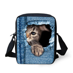 FORUDESIGNS cute pet cat animal bags for girls small messenger bag,pug dog bolso women kids crossbody bags boys causal bags