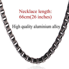 U7 Necklace Men Jewelry Trendy Cool Black Collar Alloy Jewelry Wholesale 3MM/6MM Box Link Chain Necklaces Gift N306