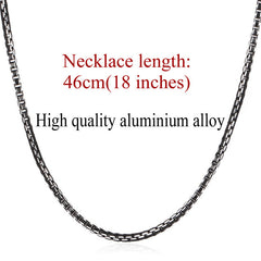 U7 Necklace Men Jewelry Trendy Cool Black Collar Alloy Jewelry Wholesale 3MM/6MM Box Link Chain Necklaces Gift N306