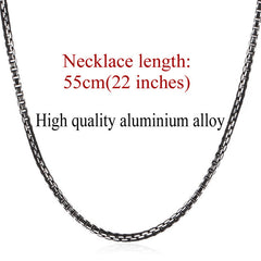 U7 Necklace Men Jewelry Trendy Cool Black Collar Alloy Jewelry Wholesale 3MM/6MM Box Link Chain Necklaces Gift N306