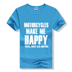 Motorcycles Make Me Happy You Not So Much Black Casual Cool Wear T-shirts Men Summer T Shirt 2016 Brand Clothing Plus Size S-3xl