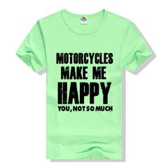 Motorcycles Make Me Happy You Not So Much Black Casual Cool Wear T-shirts Men Summer T Shirt 2016 Brand Clothing Plus Size S-3xl