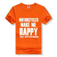 Motorcycles Make Me Happy You Not So Much Black Casual Cool Wear T-shirts Men Summer T Shirt 2016 Brand Clothing Plus Size S-3xl