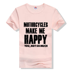 Motorcycles Make Me Happy You Not So Much Black Casual Cool Wear T-shirts Men Summer T Shirt 2016 Brand Clothing Plus Size S-3xl