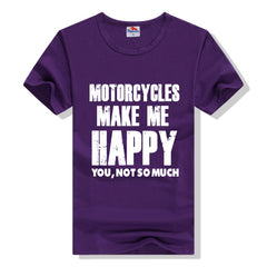 Motorcycles Make Me Happy You Not So Much Black Casual Cool Wear T-shirts Men Summer T Shirt 2016 Brand Clothing Plus Size S-3xl