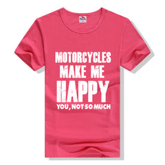 Motorcycles Make Me Happy You Not So Much Black Casual Cool Wear T-shirts Men Summer T Shirt 2016 Brand Clothing Plus Size S-3xl