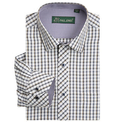 High quality Men's classic plaid shirt Long sleeve dress shirt men Business formal shirts Mens clothing camisa masculina