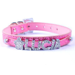 Bling Personalized Pet Dog Collar Rhinestone Customized Free Name Diamond Bucklet XS S M L