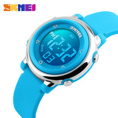 New SKMEI Brand Fashion Watch Change LED Light Date Alarm Round Dial Digital Wrist Watch Children Student Watches Free shipping