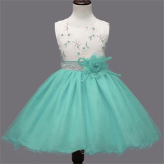 Summer Flower Dress Girl Princess Costume Dresses Girl Party Wear Tulle Kids Children Prom Gown Vestido Formal Dress 4-10 Years