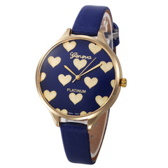 Newest hot quartz watch Women Casual lovely heart pattern slim Faux Leather strap Quartz Analog Wrist Watch relogios femininos#0