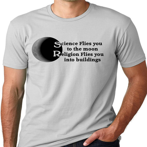 Moon Religion Into Buildings Atheist T-shirt