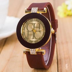 2017 NEW Gold Geneva Sport High Quality Quartz Watch Women Dress Casual Crystal Silicone Watches montre homme relojes hombre