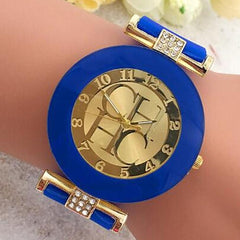 2017 NEW Gold Geneva Sport High Quality Quartz Watch Women Dress Casual Crystal Silicone Watches montre homme relojes hombre