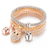 Tomtosh 3Pcs/set Fashion Crystal Bead Bracelet Women Gold Crystal Owl Bangles Jewellery Elastic Charm Gifts Wholesale