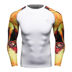 Muscle Men Compression Shirts Tight T-shirt Long Sleeves Thermal Under Top MMA Rashguard Fitness Base Layer Weight Lifting Wear