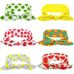 Naturalwell Lemonade Fruit headwraps Fruit TieKnot Pineapple Turban Tropical head wrap Summer Girls bow tied Head wrap 1pc HB099