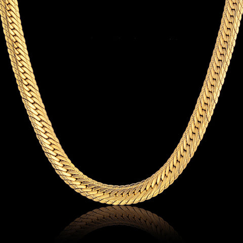 Vintage Long Gold Chain For Men Hip Hop Chain Necklace 8MM Gold Color Mens Thick Curb Chain Necklaces Male Jewelry Colar Collier