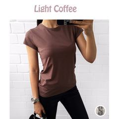 High Quality 18 Color S-3XL Plain T Shirt Women Cotton Elastic Basic T-shirts Female Casual Tops Short Sleeve T-shirt Women 002