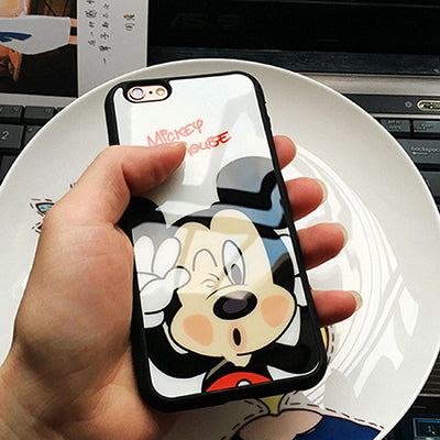 Luxury Cute Minnie Mickey Acrylic mirror Case for iPhone 5s Cases 5 6 6s Plus Cover for iphone 7 Case for iPhone 7 plus cases 10