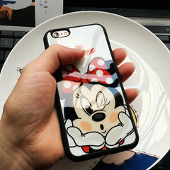 Luxury Cute Minnie Mickey Acrylic mirror Case for iPhone 5s Cases 5 6 6s Plus Cover for iphone 7 Case for iPhone 7 plus cases 10