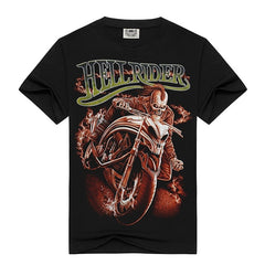 New Arrived 2017 Summer t-shirt Creative Men 3d Printed Motorcycle Skull T Shirt Men's Wear MMA Hip Hop HELL RIDER tshirt