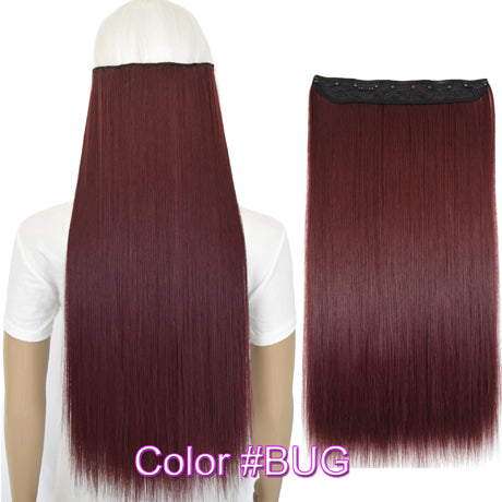 TOPREETY Heat Resistant B5 Synthetic Hair Fiber 28" 70cm 130gr Straight 5 Clips on clip in Hair Extensions 30 Colors Available