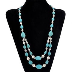 Hot  Natural stone Beads Choker Vintage Necklaces Pendants Statement Necklaces & Pendants Long Necklace Women Jewelry Collares