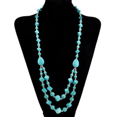 Hot  Natural stone Beads Choker Vintage Necklaces Pendants Statement Necklaces & Pendants Long Necklace Women Jewelry Collares