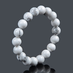 Chanfar 10mm White Howlite Tiger Eye Lava Crystal Natural Stone Beaded Bracelet For Women Men Jewelry