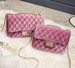 Women Messenger Bag 2017 Brand Fashion Ladies Luxury Handbag Suede Chain Shoulder Bag Quilted Women's Crossbody Bag Dollar Price