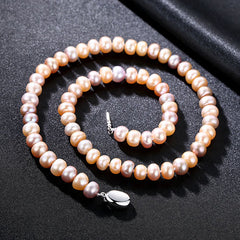 PAG&MAG Brand 7-8mm Natural Freshwater Pearl Necklace Single Necklace for Women High Brightness Pearl Beaded Chocker Wholesale