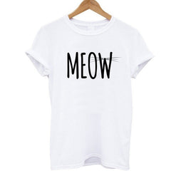 THE COOLMIND 100% Cotton Meow CAT Print Women T-shirt Short Sleeve BEST FRIEND T Shirt 2017 Hot Sale Lovely Cat Tops Tshirt