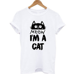 THE COOLMIND 100% Cotton Meow CAT Print Women T-shirt Short Sleeve BEST FRIEND T Shirt 2017 Hot Sale Lovely Cat Tops Tshirt