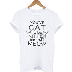 THE COOLMIND 100% Cotton Meow CAT Print Women T-shirt Short Sleeve BEST FRIEND T Shirt 2017 Hot Sale Lovely Cat Tops Tshirt