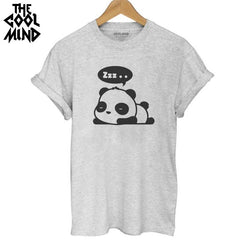 THE COOLMIND Top quality Cotton Fashion panda print loose women tshirt cool funny women's tee shirts tops 2017 new T shirt