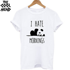 THE COOLMIND Top quality Cotton Fashion panda print loose women tshirt cool funny women's tee shirts tops 2017 new T shirt