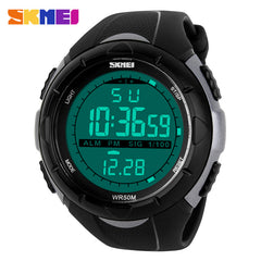 Men Sports Military Watches LED Digital Man Brand Watch, 5ATM Dive Swim Dress Fashion Outdoor Boys Wristwatches Hours Skmei